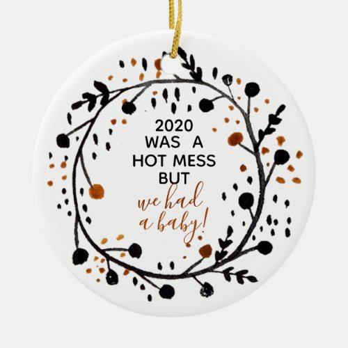 First Christmas Married Together Had a Baby Ceramic Ornament