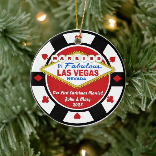 First Christmas Married Vegas Ornament 2023