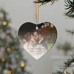 First Christmas Married Wedding Anniversary Photo Ceramic Ornament<br><div class="desc">Wedding Photos First Christmas as Mr and Mrs ceramic Ornament.  A festive piece that turns your cherished memories into a timeless holiday treasure! Perfectly capturing the spirit of togetherness and joy,  this exclusive ornament allows you to personalize your Christmas tree with a special snapshot of your family's brightest moments.</div>