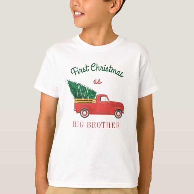 First Christmas Matching Family Holiday Brother T-Shirt (Front)