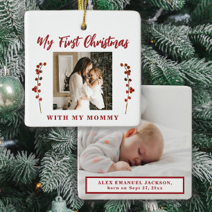 First Christmas mom and baby 2 photo Ceramic Ornament