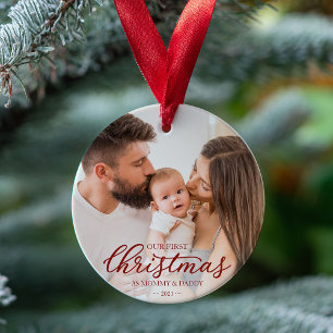 First Christmas Mom and Dad Photo Ornament