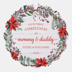 First Christmas Mommy & Daddy Ornament Card