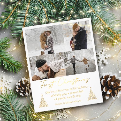 first christmasmr mrs 4 photos collage gold card flyer