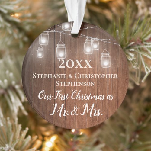 First Christmas Mr Mrs Couple Vintage String Light Ornament