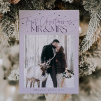 First Christmas Mr Mrs Newlywed Photo Purple