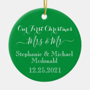 First Christmas Mr & Mrs Ornament - Personalized
