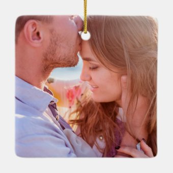 First Christmas As Mr & Mrs With Hearts, Custom Acrylic Ornament, Gift For Newlyweds