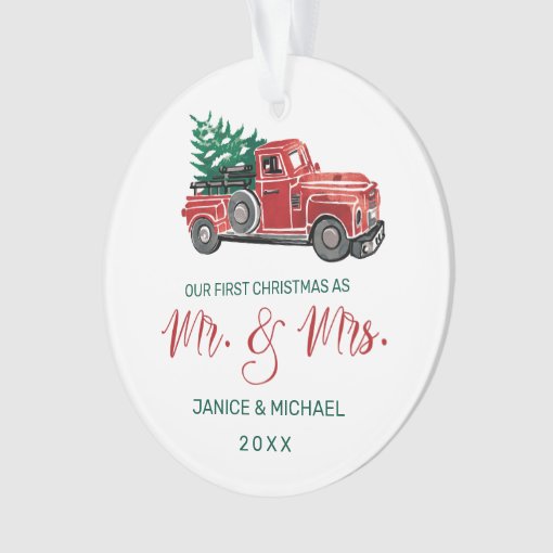 Décoration Premier Noël De Mariés « Our First Christmas As Mr & Mrs » - Ornement Céramique 2025