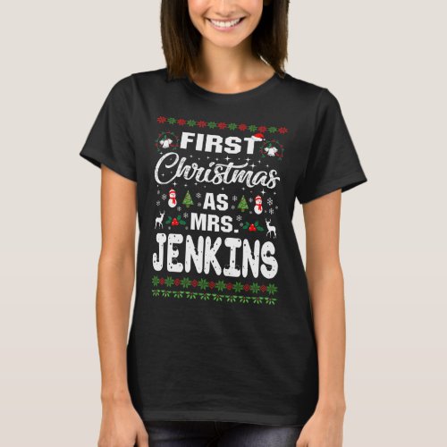 First Christmas Mrs Jenkins Last Name T_Shirt