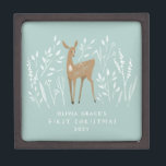 First Christmas natural reindeer delicate elegant  Gift Box<br><div class="desc">First Christmas natural reindeer delicate elegant modern design. Part of a stunning collection. Mint green.</div>