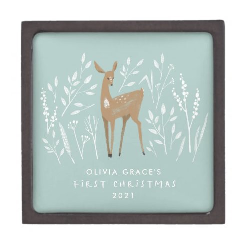 First Christmas natural reindeer delicate elegant  Gift Box