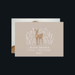 First Christmas natural reindeers delicate 1 photo Holiday Card<br><div class="desc">First Christmas natural reindeer delicate 1 photo elegant modern design. Part of a stunning collection.</div>
