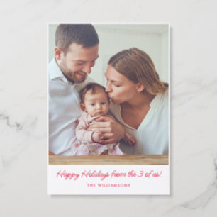 First Christmas New Baby Family Photo Message Letterpress Photo Cards