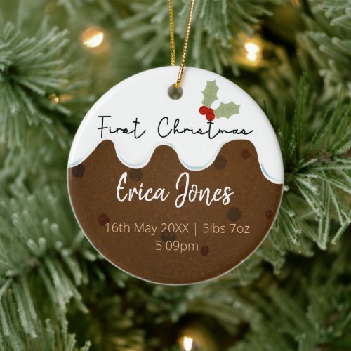 first christmas new baby memory bauble ceramic ornament