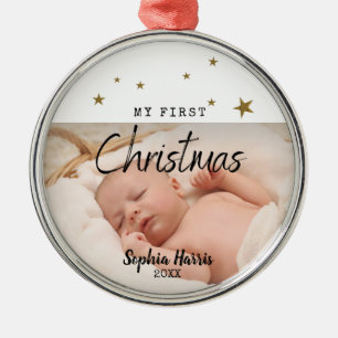 First Christmas New Baby Metal Ornament