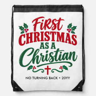 FIRST CHRISTMAS New Christian Believer Drawstring Bag