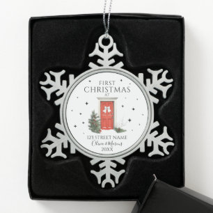 First Christmas New Home Address Custom Ornaments