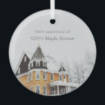 First Christmas New Home Address Custom Photo Glass Ornament<br><div class="desc">Commemorate your first Christmas in your new home with this custom photo glass ornament, a perfect keepsake for this special milestone. Featuring your new address and a cherished photo, this ornament beautifully captures the joy of your new beginning. The elegant design and personalized details make it a unique addition to...</div>