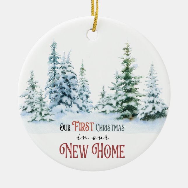 First Christmas New Home Ceramic Ornament (Front)