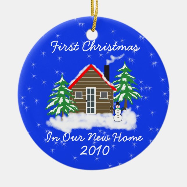 First Christmas New Home Ceramic Ornament (Front)