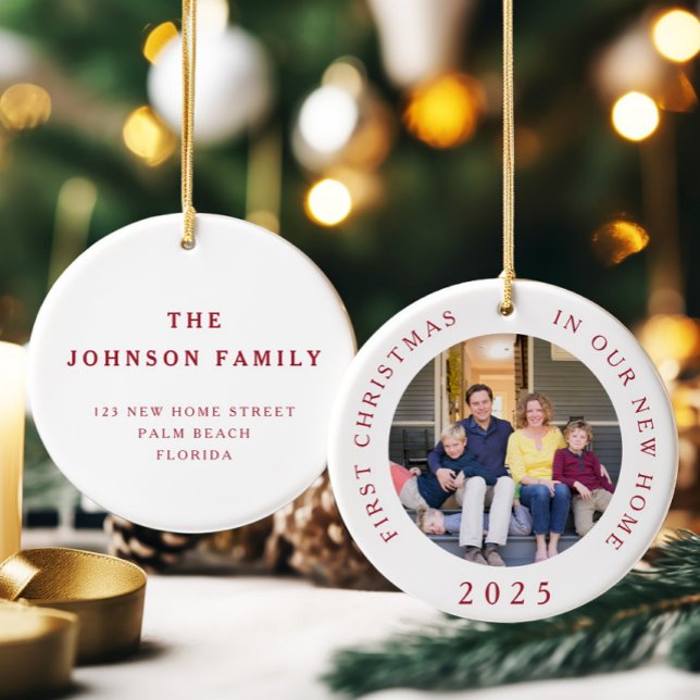 First Christmas New Home Christmas Photo Ceramic Ornament (First Christmas New Home Christmas Photo Ceramic Ornament)