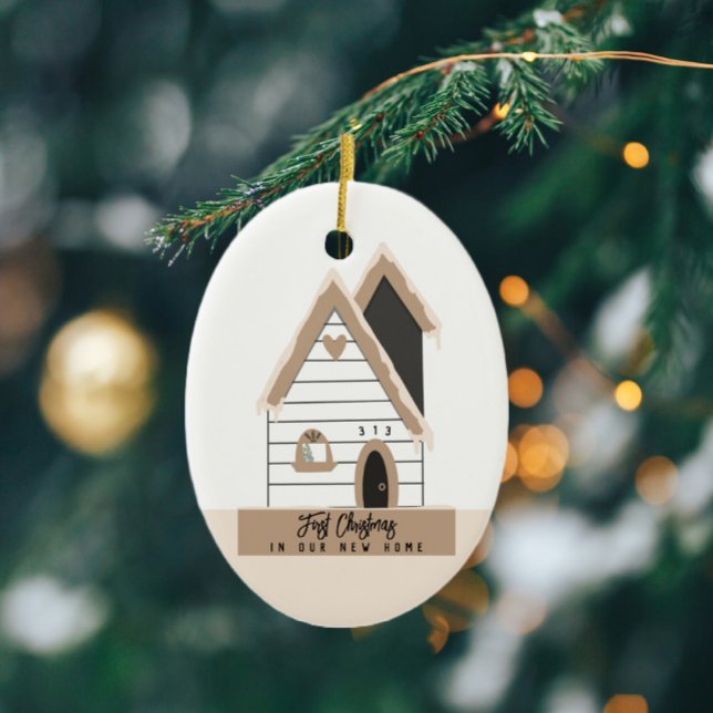 First Christmas New Home Custom Ceramic Ornament (Creator Uploaded)