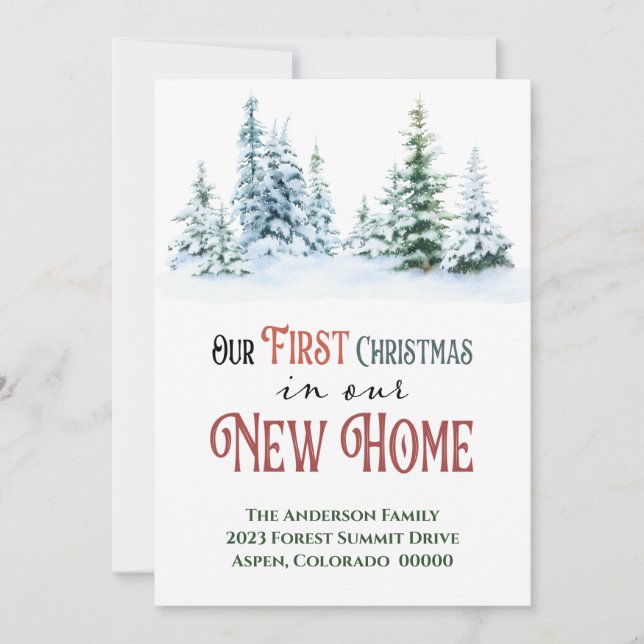 First Christmas New Home For The Holidays Moving Invitation (Front)
