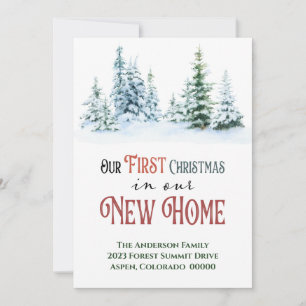 First Christmas New Home For The Holidays Moving Invitation