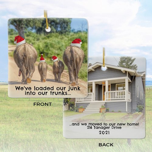 First Christmas New Home House Photo Funny Ceramic Ornament