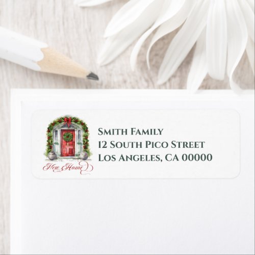 First Christmas New Home Moved New Address Label