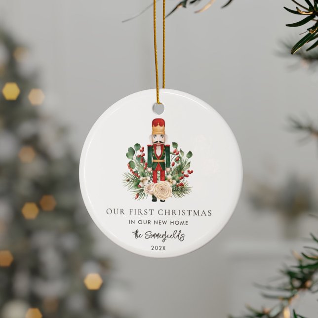 First Christmas New Home Nutcracker Script Ceramic Ornament (First Christmas New Home Nutcracker Script Ceramic Ornament)