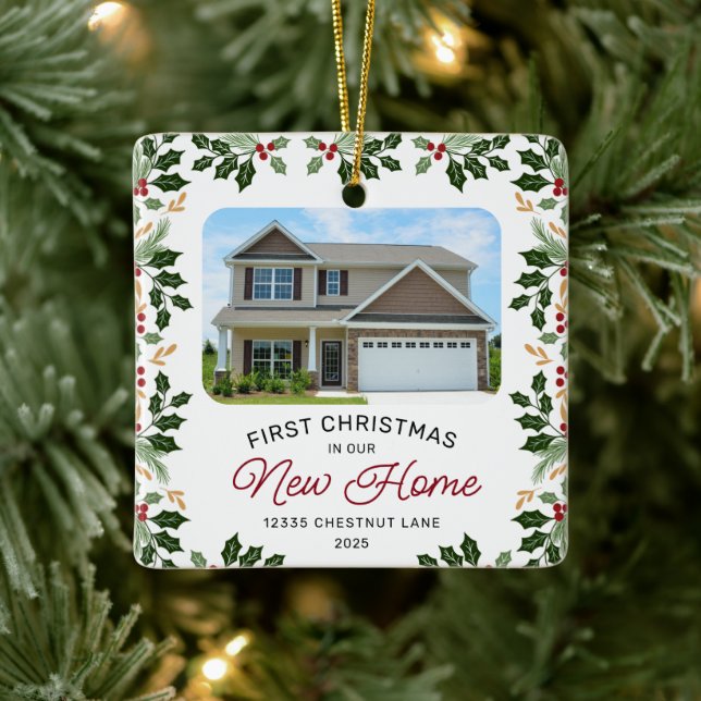 First Christmas New Home Photo Ornament (Tree)