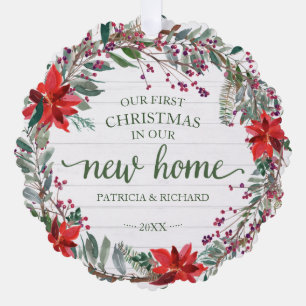 First Christmas New Home Wreath Card
