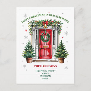 First  Christmas New House  Holiday Postcard