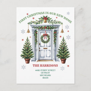 First Christmas New House Ornament Holiday Postcard
