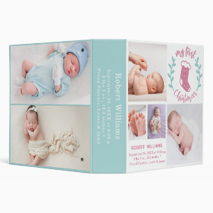 first christmas newborn photo birth announcement 3 ring binder