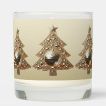 First Christmas Newlywed Gold Trees Candle
