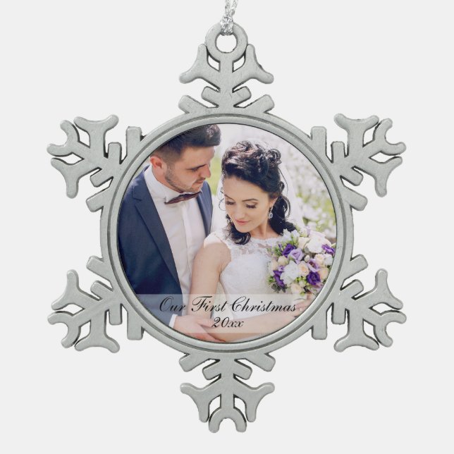 First Christmas Newlywed Wedding Photo Ornament SW (Front)