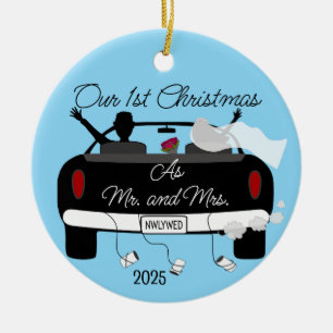First Christmas Newlyweds Ceramic Ornament