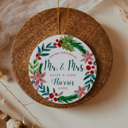 First Christmas Newlyweds Ceramic Ornament