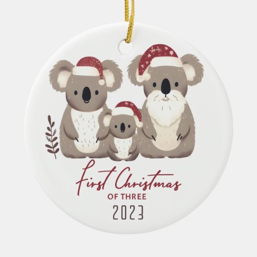 First Christmas of Three Koala Family Ornament