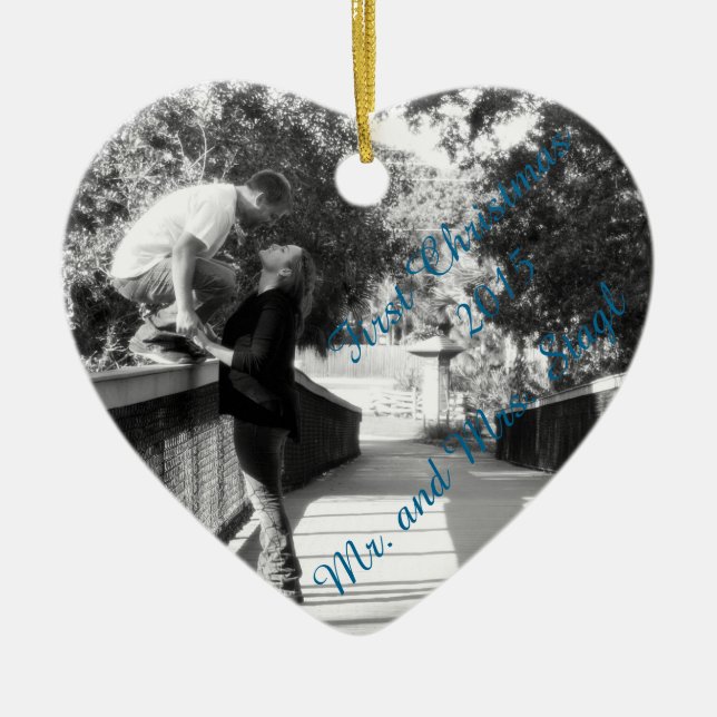 First Christmas Ornament...............customize Ceramic Ornament (Front)