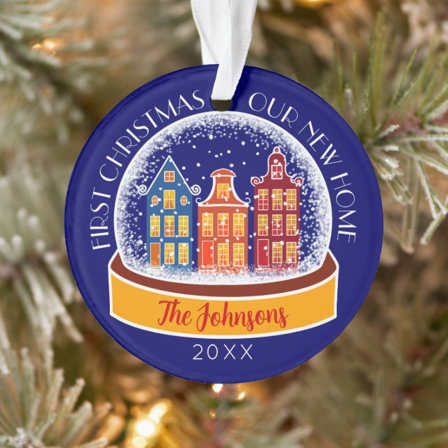 First Christmas Our New Home Snowglobe Christmas Ornament (Tree)