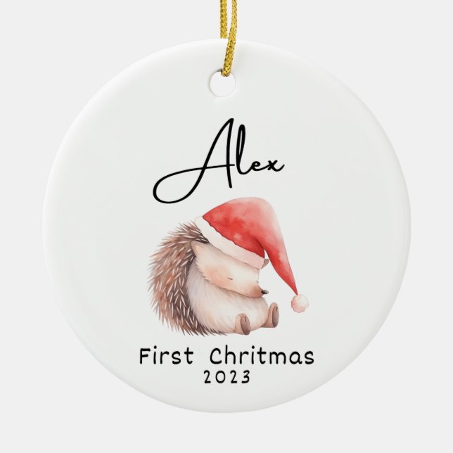 First Christmas, Personalised Baby's Name Ornament (Front)