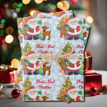 First Christmas Personalize Child's Name Santa 3 Wrapping Paper Sheets<br><div class="desc">First Christmas Personalize Child's Name Santa Wrapping Paper Sheets</div>