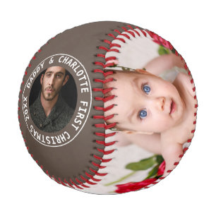 First Christmas Personalized One Of A Kind Photo Baseball