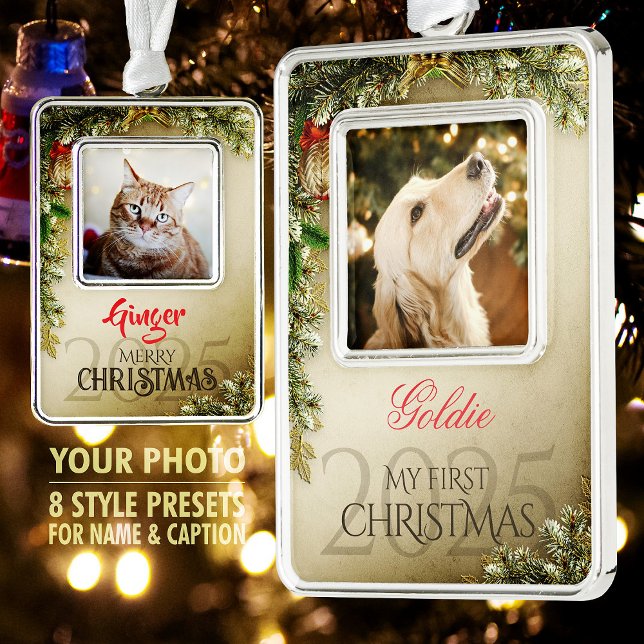 First Christmas Pet Photo Keepsake, Golden Decor - Ornament (Creator Uploaded)