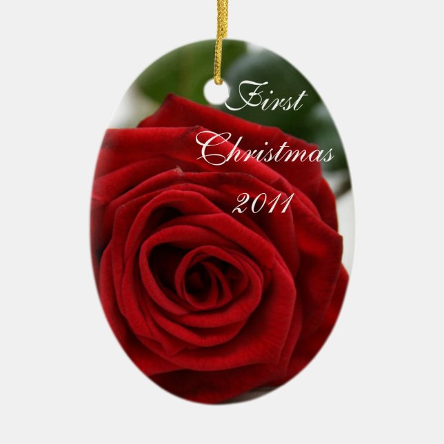 First Christmas/Photo Ceramic Ornament (Front)
