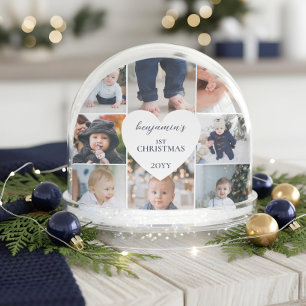 First Christmas Photo Gallery Birth Stats Keepsake Snow Globe